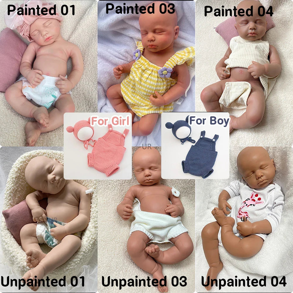 Full Body Silicone Reborn Baby Girl Loulou 20Inch 1:1 Lifelike Silicone Bebe Washable Newborn Dolls for Kids Teaching