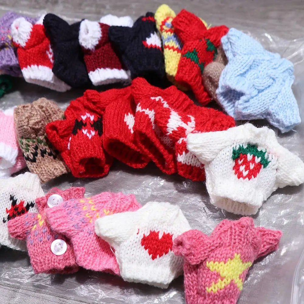 Christmas Style Dolls Sweater Dog Doll Clothes Cute White/Red/Green BJD Doll Clothes Mini 10cm for 16cm/17cm Bjd Doll
