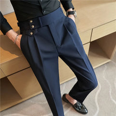 Brand Clothing Men Spring Autumn High Quality Business Suit Trousers