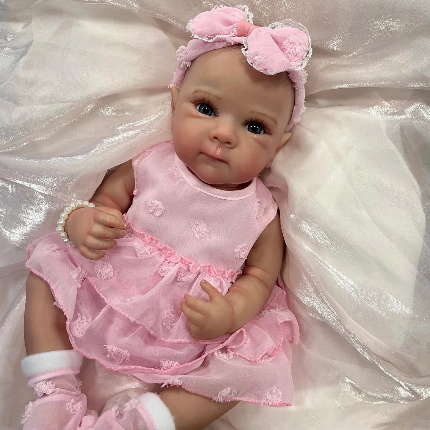 Two Options 18-19 Inch Reborn Baby Doll Girl Bettie Face Newborn Vinyl or Cloth 3D Skin Visible Veins Handmade Christmas Gift