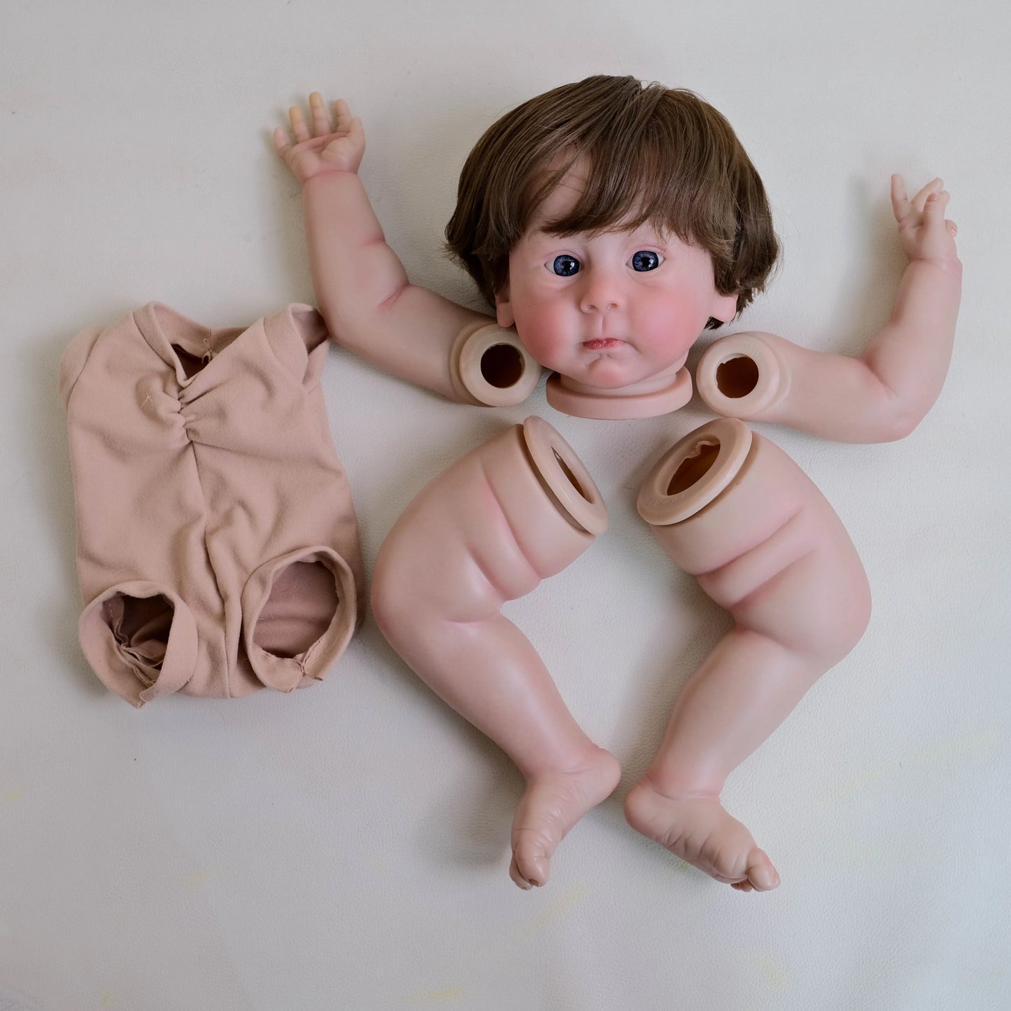 NPK 22inch Reborn Clerance sale Hulexy Doll Kit Lifelike Newborn painted Doll kit Unfinished Doll parts with Hand rooted Hair