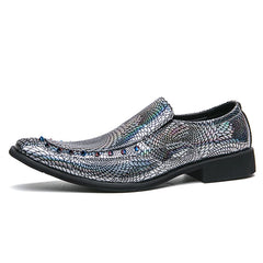 Fashion Rivet Dress Shoes For Men Slip On Party Loafers Formal Chelsea