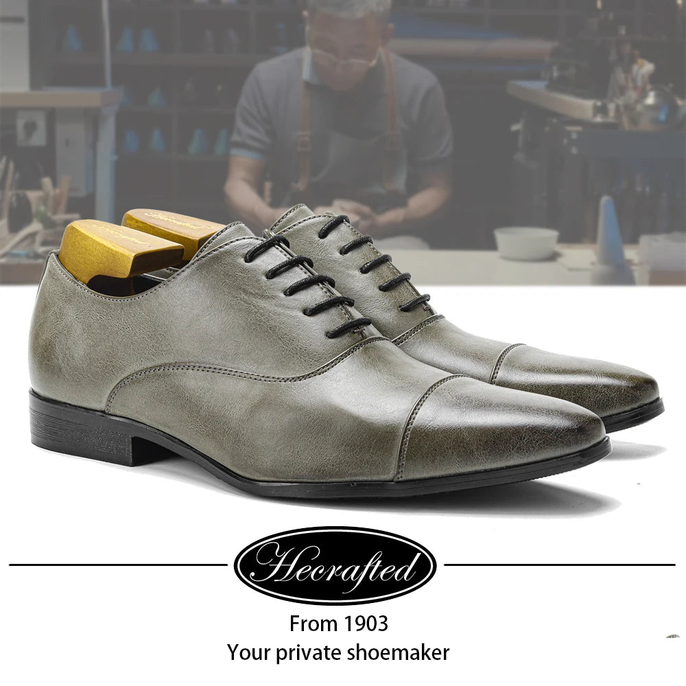 Leather Shoes Men 2024 Brand Derby Stylish Business Comfortable Leather Formal Shoes Men