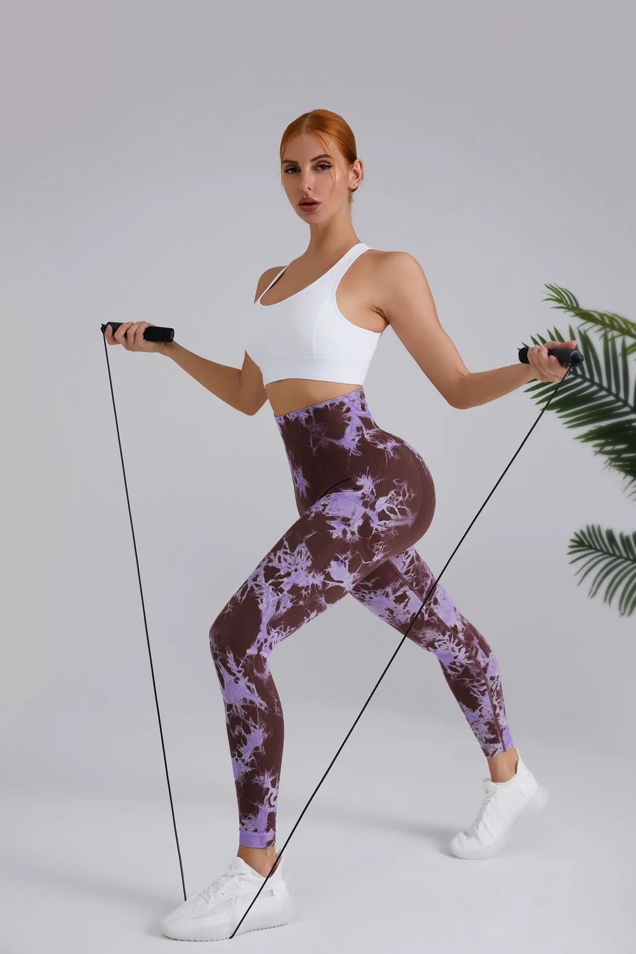Seamless Peach Yoga Pants Women's Dual Color Tie Dye Tie Float High Waist Sports