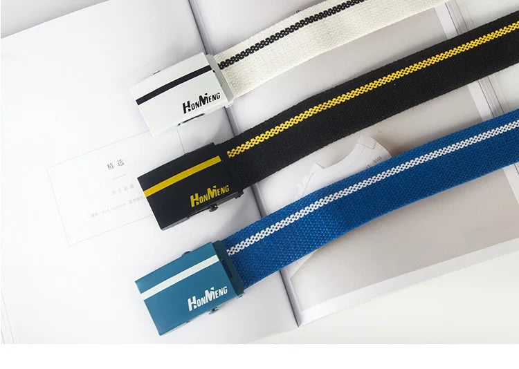 White Blue Black Military Automatic Buckle Nylon Belt Outdoor Hunting Multifunctional Tactical Canvas Belt High Quality Men Belt