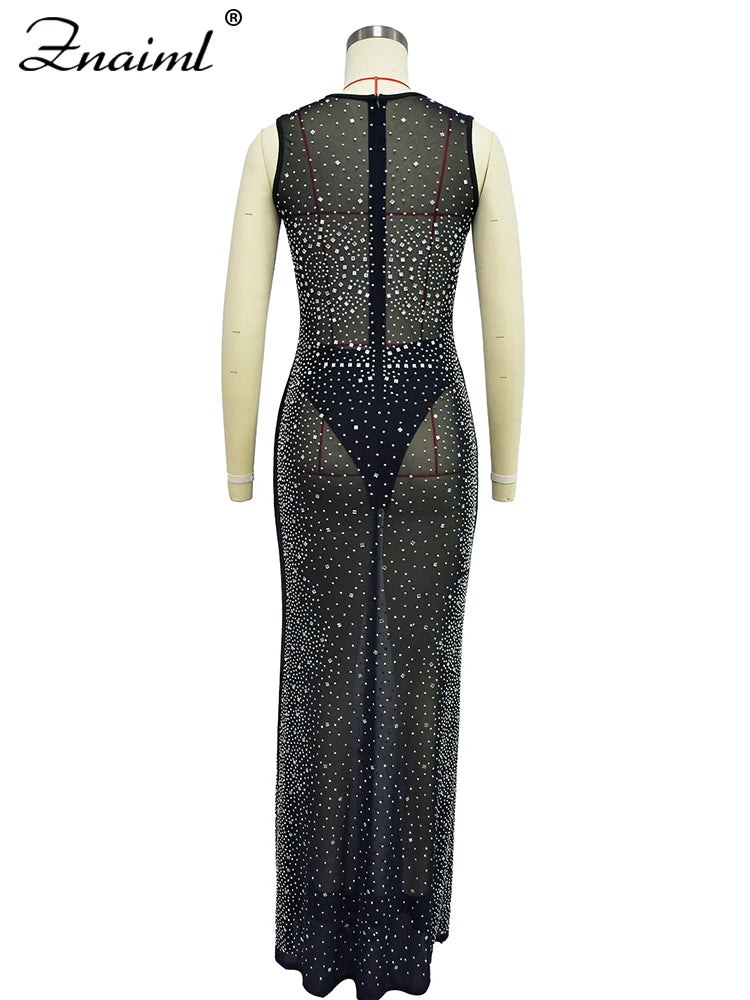 Formal attire Dresses: Rhinestone Christmas Evening Bodycon Long Dress
