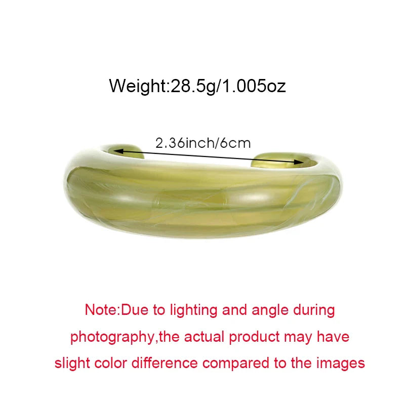 Fashion Unique Irregular Acrylic Cuff Bracelets for Women Simple Texture Multicolor Geometric Open Bangle Female Jewelry