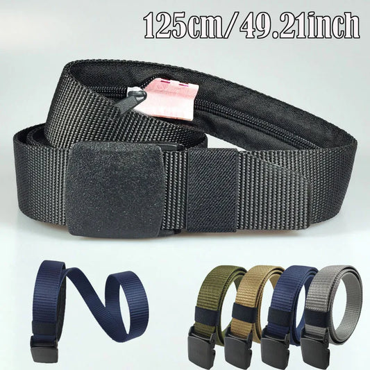 Travel Cash Anti Theft Belt Waist Bag Women Portable Hidden Money Strap Belt Wallet Waist Pack Men Secret Hiding Belt 125cm