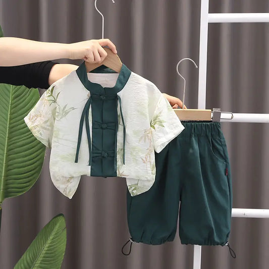 Summer Children Kids Girls Boys Clothes Infant Printe National Style Shirt Shorts 2pcs/Set Baby Toddler Costume 1 2 3 4 5 Ages