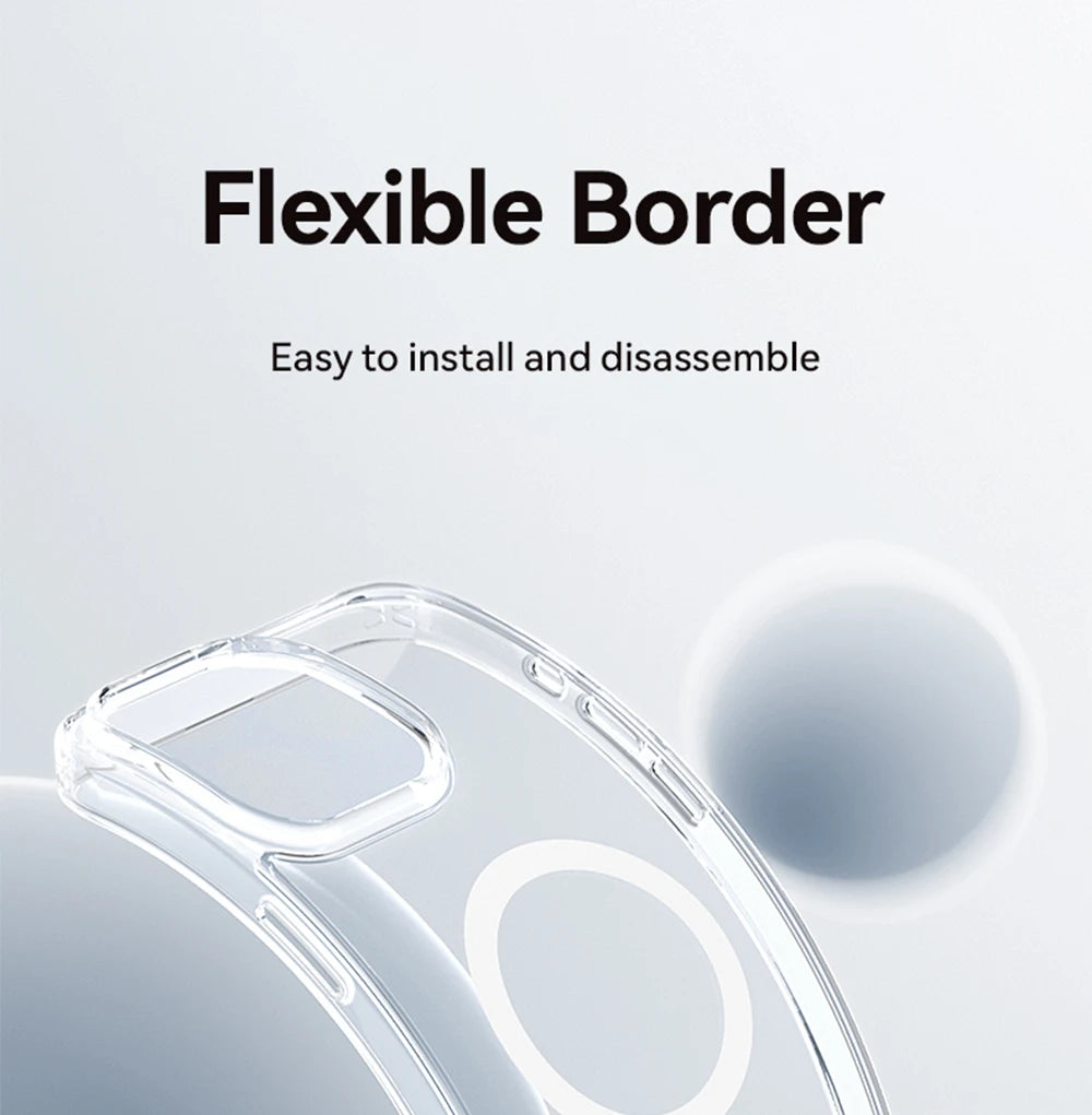 Magnetic Transparent Case For iPhone 15 14 13 Pro Max Case For Magsafe Wireless Charge Shockproof Cover Anti-fall