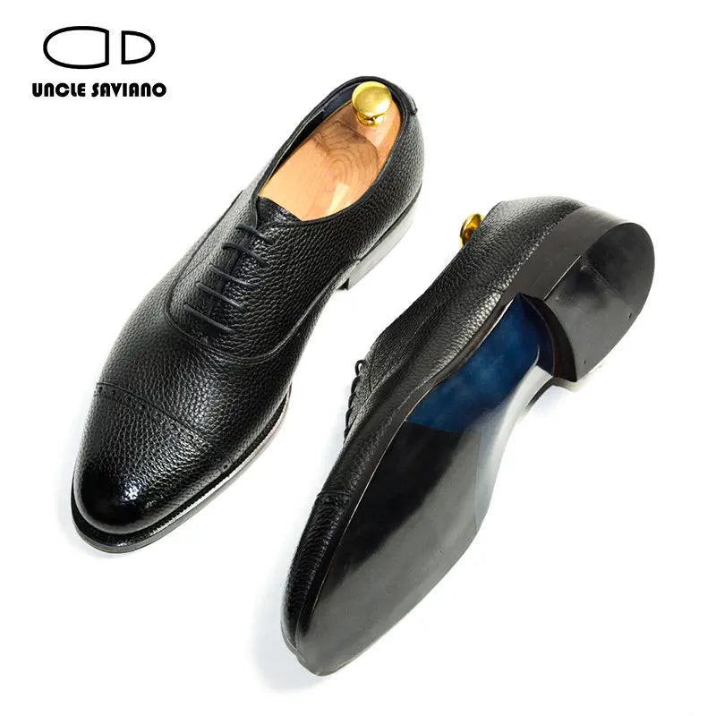 Uncle Saviano Elegent Oxford Men Dress Shoes Formal Wedding Best Man Shoe Business Office Genuine Leather Designer Mans Shoes