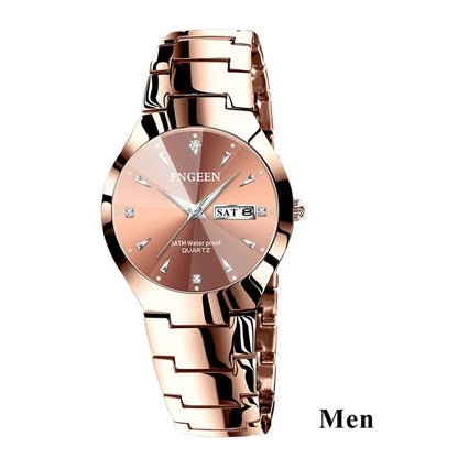 2024 FNGEEN 5808 Relogio Feminino Couple Watch Men Quartz watch for Lovers Luxury Womens wristwatch Stainless Steel Waterproof