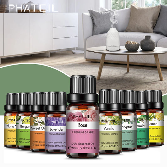 10ml Pure Natural Rose Essential Oils for Humidifiers Diffuser Yoga Meditation Ylang Bergamot Lavender Vanilla Rosemary