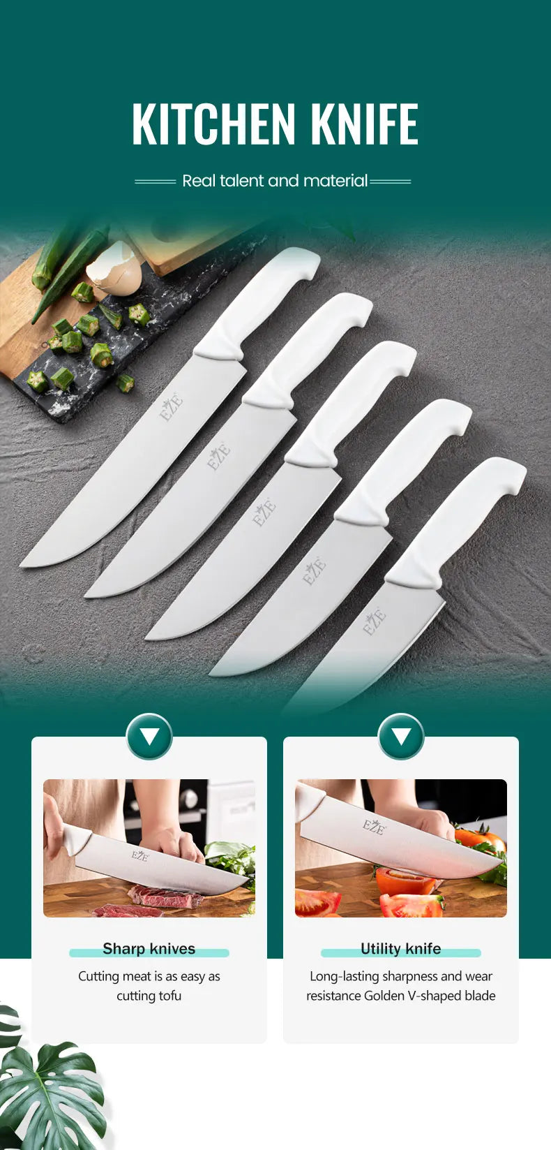 Fruit Knife Butcher Cleaver Stainless Steel Sharp Kitchen Boning Knives
