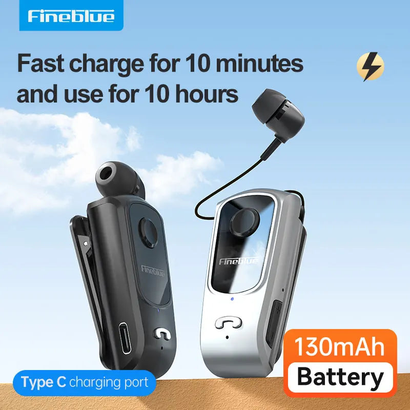 Fineblue F920 Mini Wireless Earphone Retractable Portable Bluetooth Headset Calls Remind Vibration Sport Run Gamer Headphone