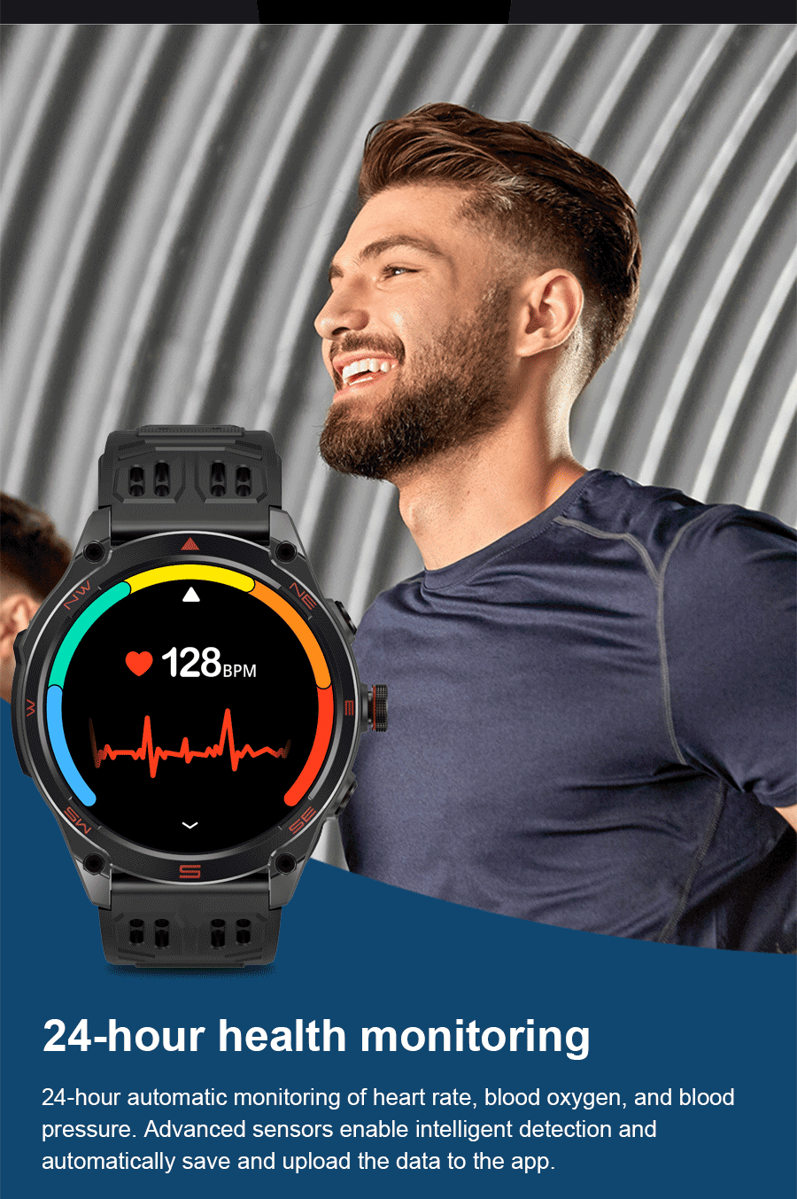 T-REX3 ULTRA New GPS Smart Watches 1000Mah Battery Compass 10ATM Waterproof Tactics Sport Flashlight BT call Smart Bracelet Man