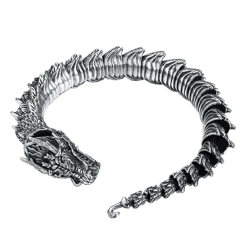 Traditional Tibetan Buddhism Dragon Bracelet Domineering Dragon Scales Bangle for Men Women Lucky Amulet Bracelet Jewelry Gift