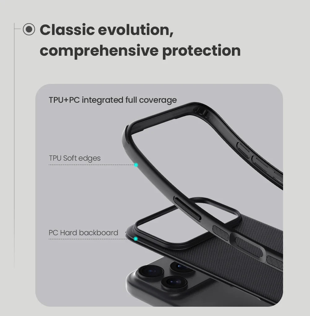 Nillkin For iPhone 17 Pro Max 17Pro Frosted Shield Pro Case PC+TPU Airbags Shockproof Anti-Scratch Phone Cover