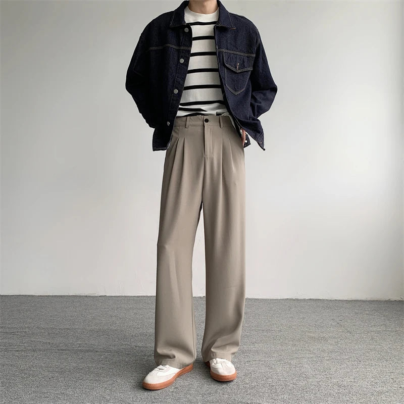 Khaki Black Suit Pants Men Fashion Social Mens Dress Pants