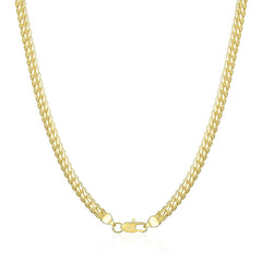 18K Gold/Silver Color 6mm Full Sideways Necklace 8/18/20/24 Inch Chain For Woman