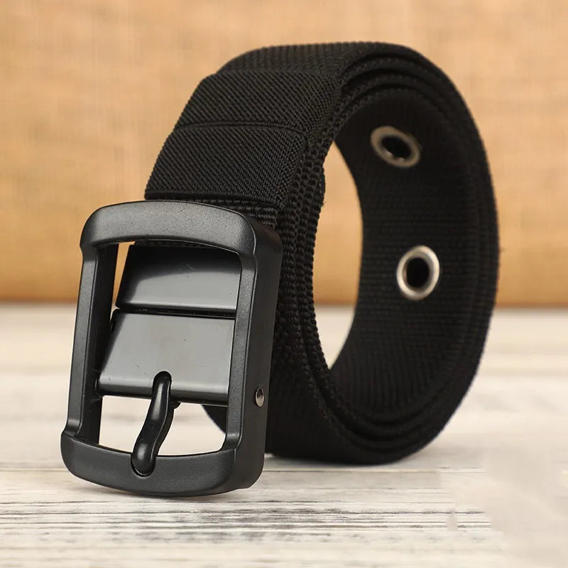 New canvas waist belt men's needle buckle leather belt nylon woven workwear casual tactical young teenagers students