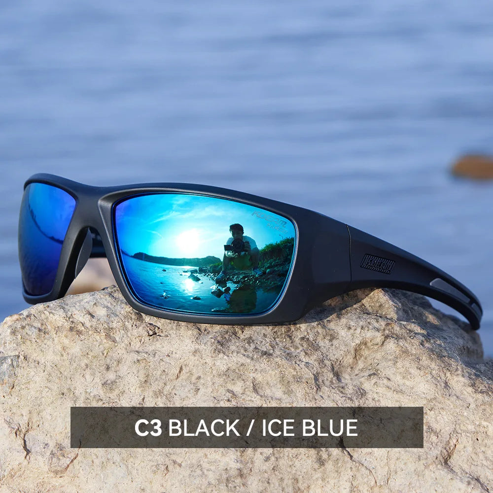 KDEAM Outdoor Sports Polarized Sunglasses Men's Fishing TR90 Frame UV Protection Lens Shield Sun Glasses Women Eyewear with Box