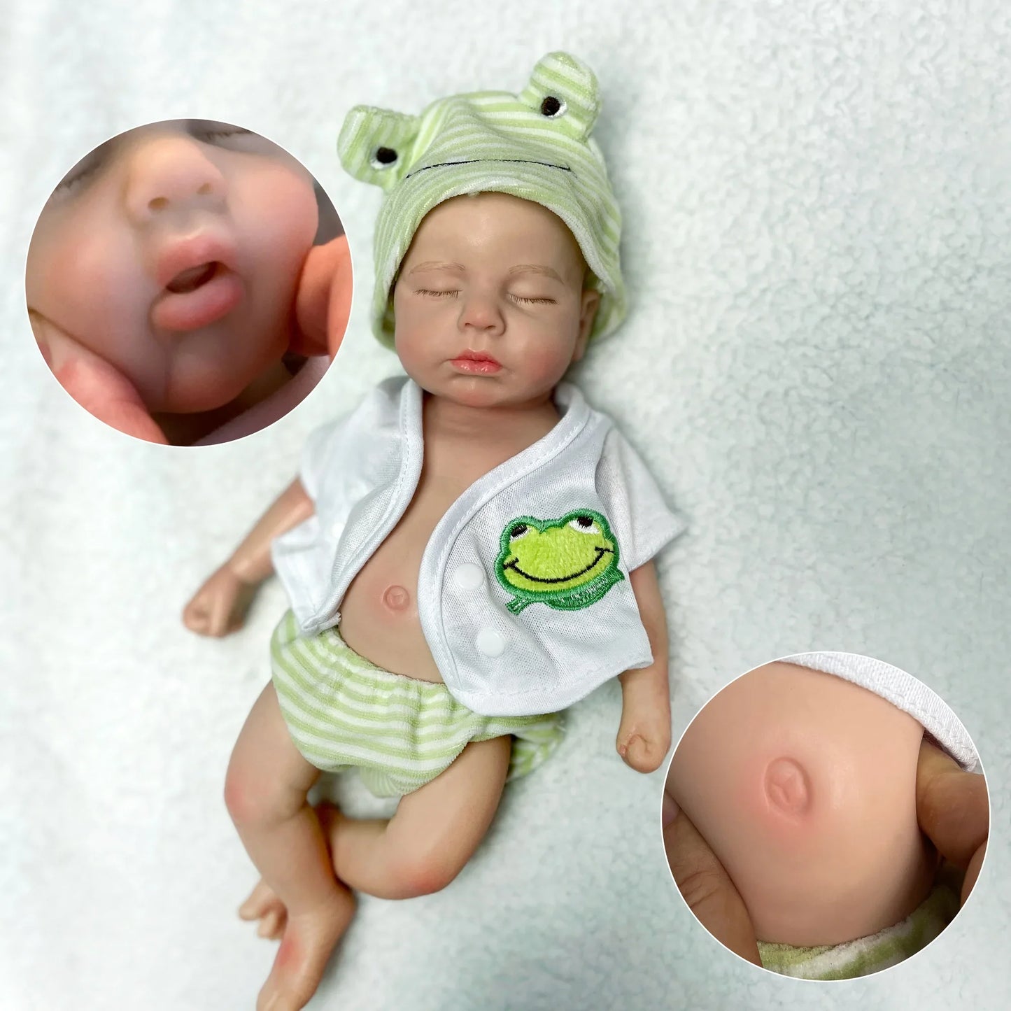 33cm Can Open Mouth Solid Silicone LouLou Bebe Reborn Girl and Boy Lifelike Reborn Dolls Muñecas Reborn Toy Corpo De Silicone