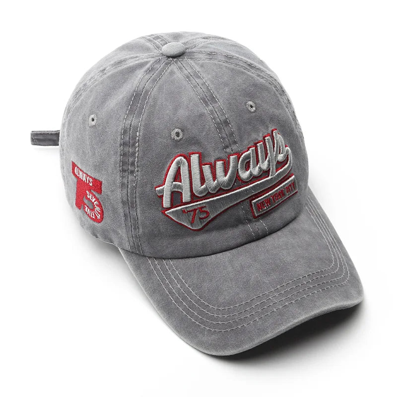 Embroidered Baseball Cap For Women Men New Spring Summer Solid Sunhat Retro Washable Sport Snapback Caps Hip Hop Fishing Hat