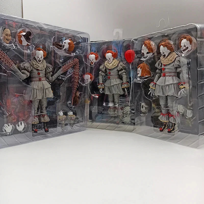 NECA Pennywise Joker Action Figure Toy Doll Horror Halloween Christmas Gift 18cm Bookshelf Ornament