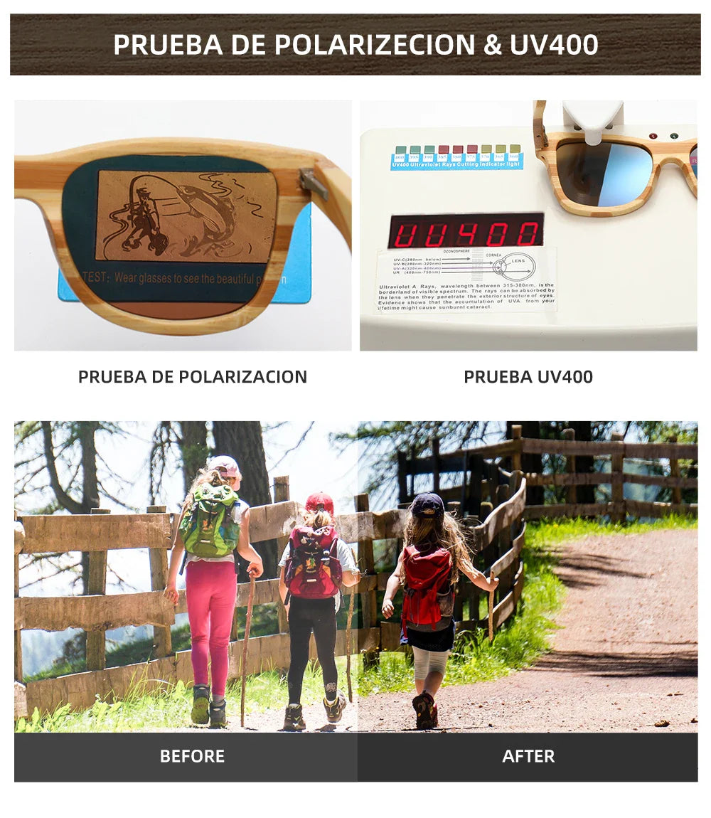 GM Natural Zebra bamboo adult sunglasses Manual polarized glasses Mirror coated lens Glasses Gift box 8621C