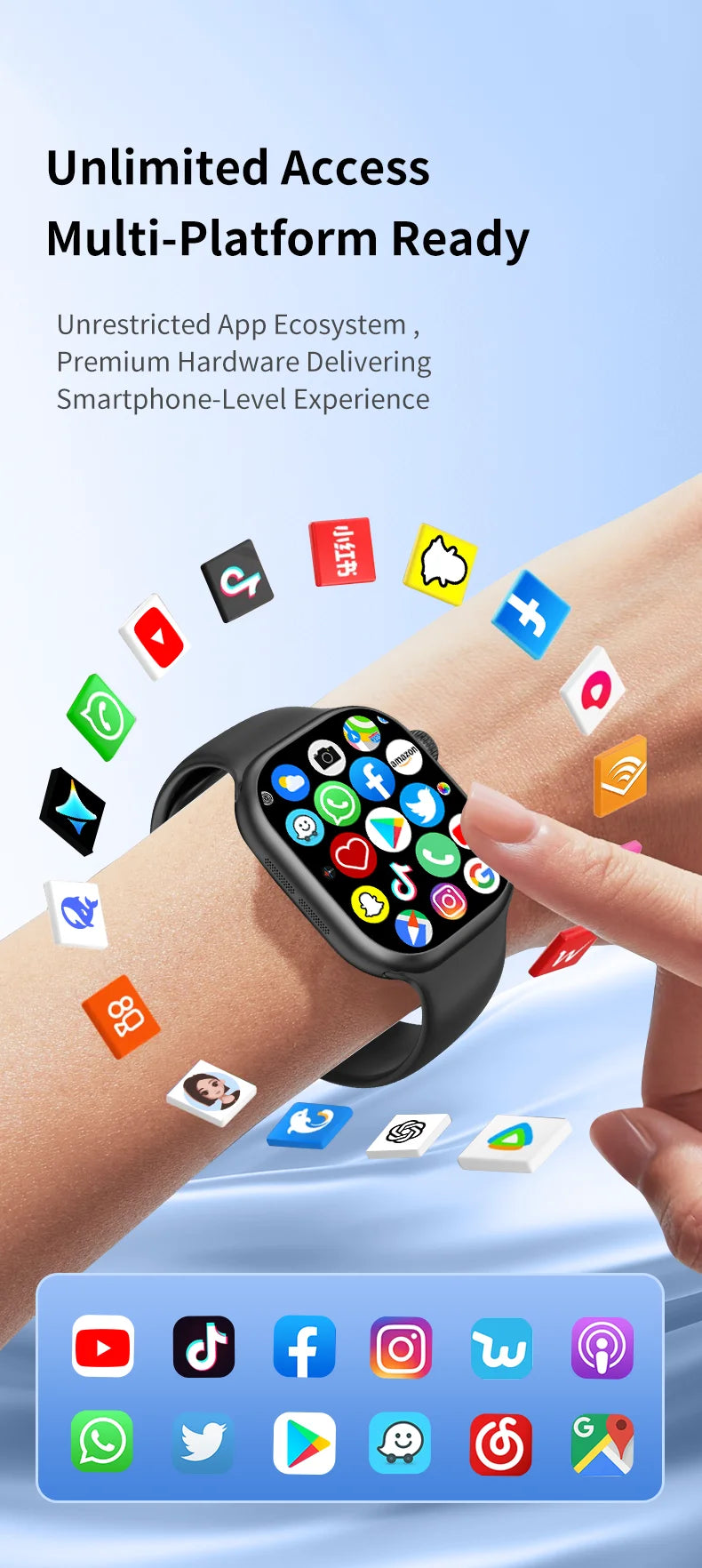 NEW Arrival S11 Plus Smartwatch 5G Sim Card Android 12.0 With 512GB Rom 190° Rotating Camera GPS WIFI 2.29'' Amoled Smart Watch