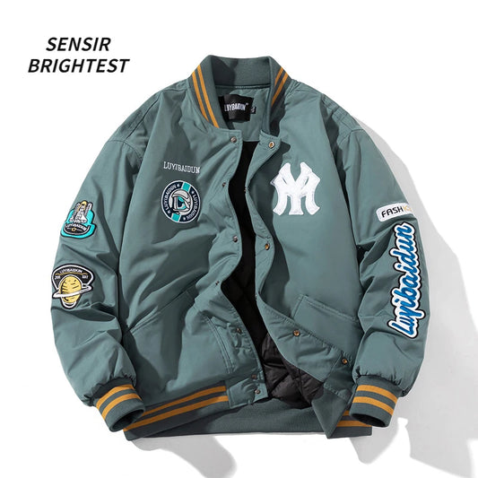 American Street Bomber Jacket Men's Autumn and Autumn Couples Embroidered