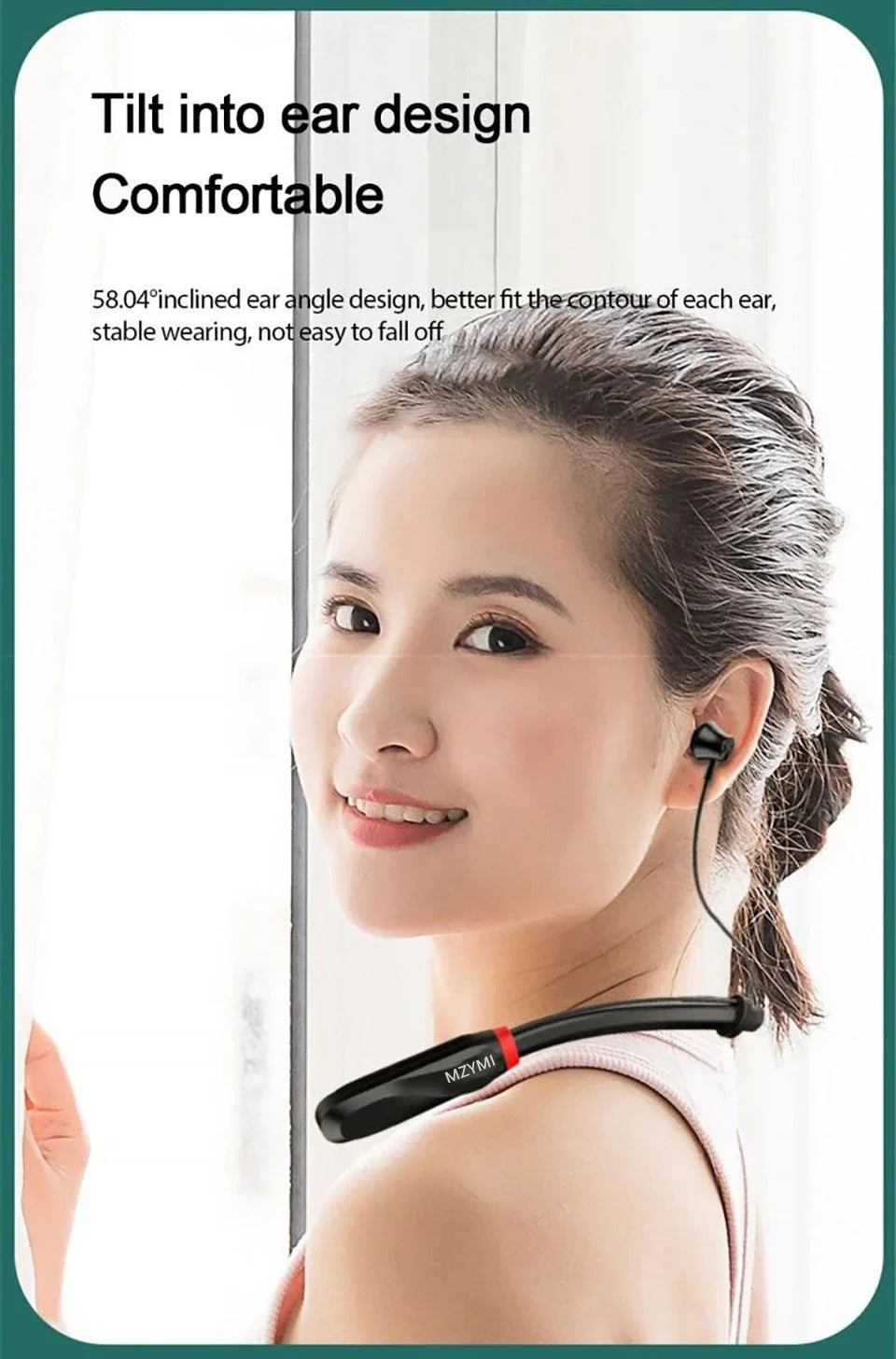 MZYMI Wireless Earphones 200 Hour Play Neckband Bluetooth 5.1 Headphones Headphone with Mic 9D Stereo Earbuds Headset