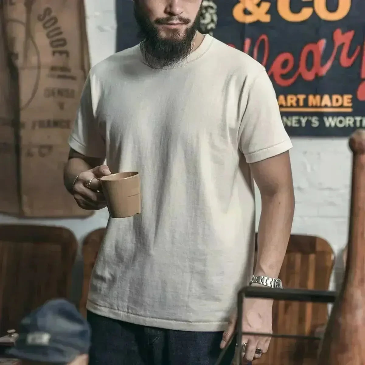 Men's T-shirt Jesus washed short-sleeved oversize T-shirt streetwear printed retro T-shirt suitable for both men and women