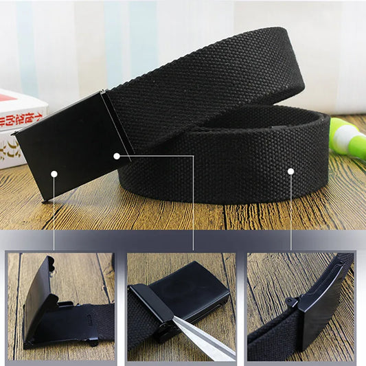 Fashion New Unisex Trousers Belts Canvas Belt metal buckle Men Women Boys Jeans belts Candy Colors Top quality120cm luxury belts