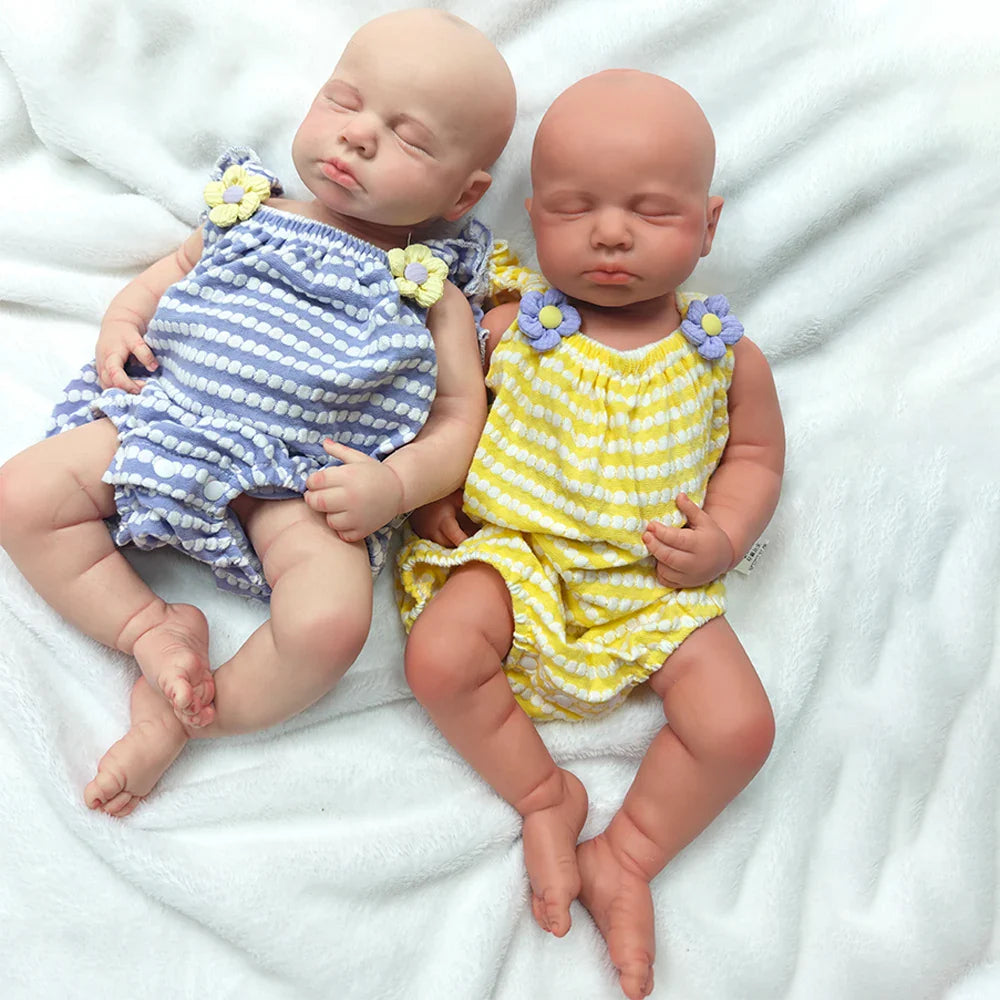 Full Body Silicone Reborn Baby Girl Loulou 20Inch 1:1 Lifelike Silicone Bebe Washable Newborn Dolls for Kids Teaching