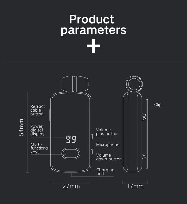 Fineblue F580 Wireless Earphone Bluetooth 5.3 Retractable Portable Headset Calls Remind Vibration Sport Run Headphone F920 F520