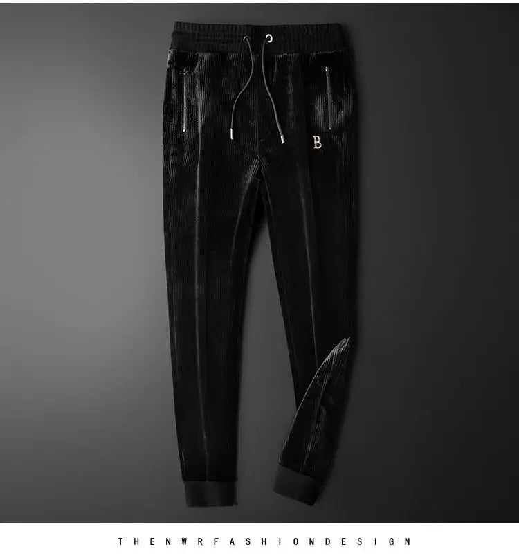 Men's Clothing Spring and Autumn high quality Casual Sports Hooded suit Gold Velvet Pants suit Loose Two-piece Set