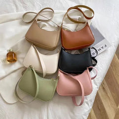 Ladies Fashion Handbag Retro Pure Color Macaron Small Square Bag