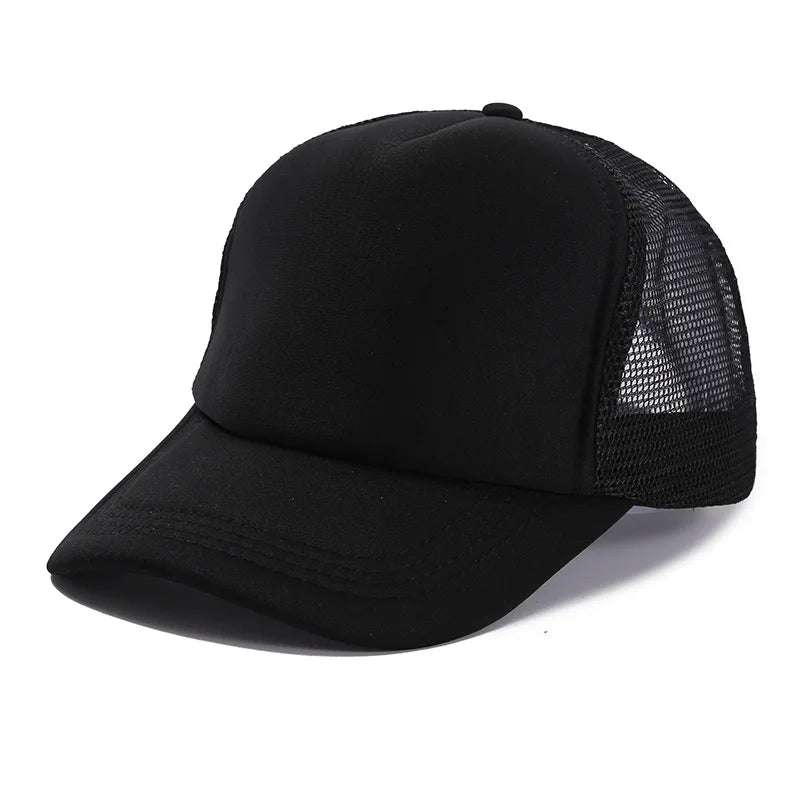 50 Color Unisex SummerTrucker Hat For Adult Net Baseball Cap Men Women Polyester Blank Mesh Adjustable Sun Hat Visor