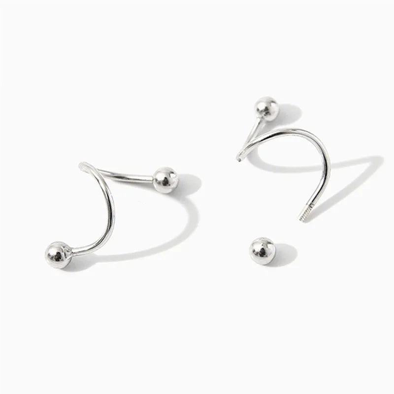 Genuine 925 Sterling Silver Fashion Jewelry New Spiral Heart Star Stud Earrings For Women XY0247
