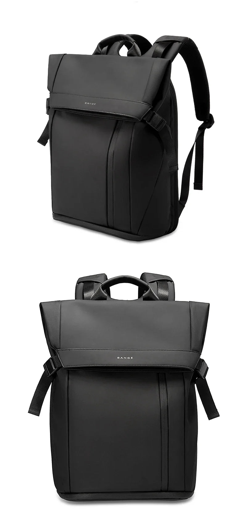 Bange Men Fashion Backpack 15.6 inch Multifunctional Waterproof Backpack Daily Travel Bag Casual School Rucksack with Buckle