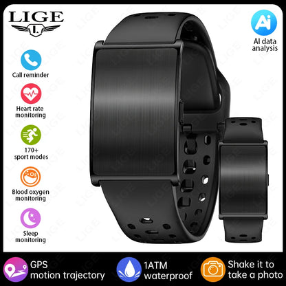 LIGE No Screen Smart Watch Men's Sports Outdoors Fitness Heart Rate Monitor 1ATM Waterproof New Smartwatch For Andrio IOS 2025