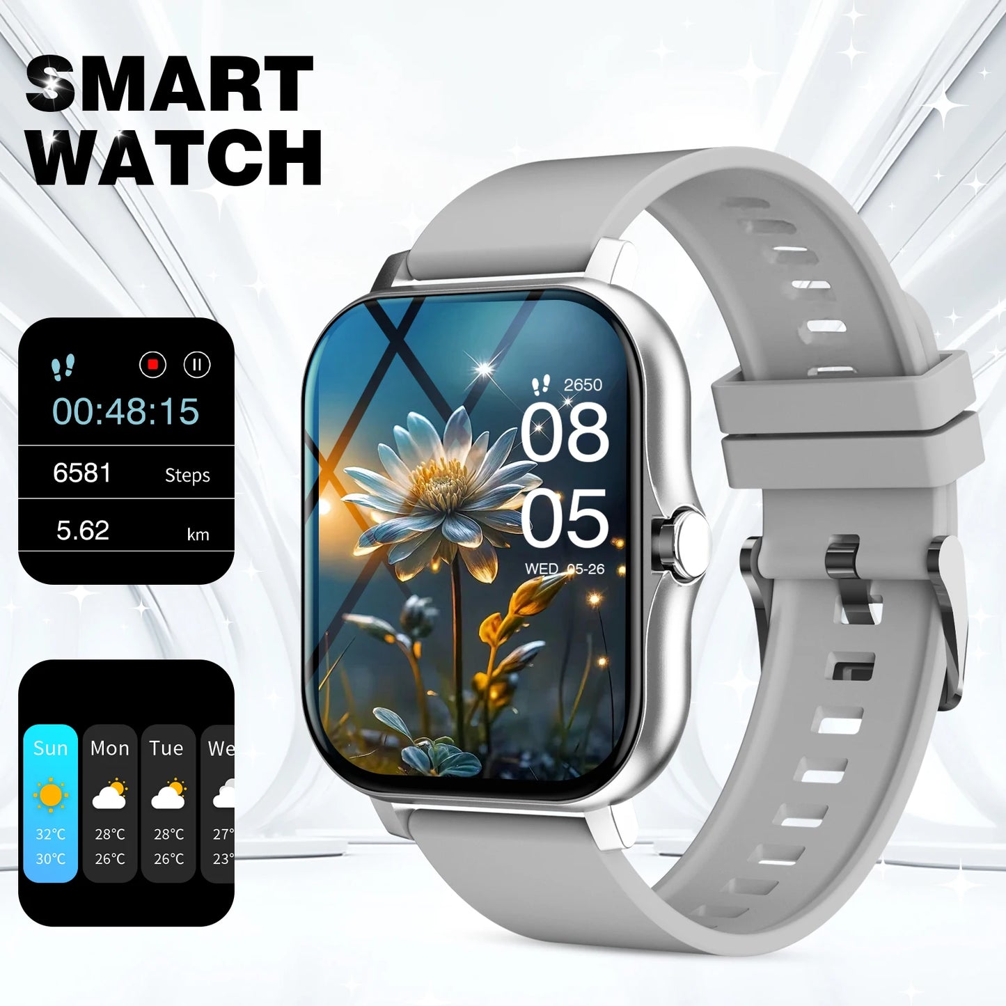 Sports Smart Watch Wireless Call Information Reminder Multifunctional Sports Watch For Men And Women