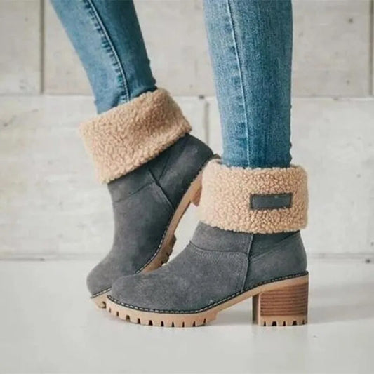 Winter Boots Women Fur Warm Snow Boots Ladies Warm Wool Booties Ankle Boot