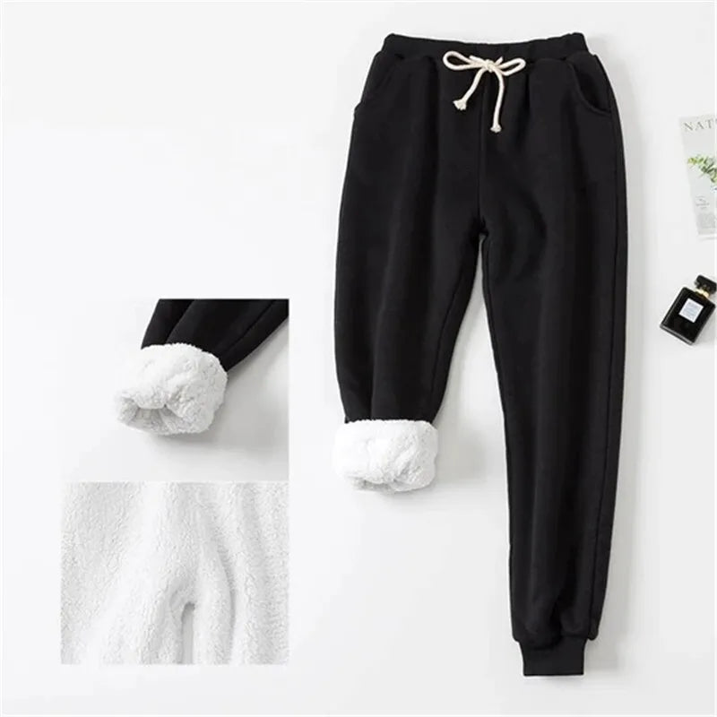 Women Fleece Sweatpants High Waisted Joggers With Pockets Joggers