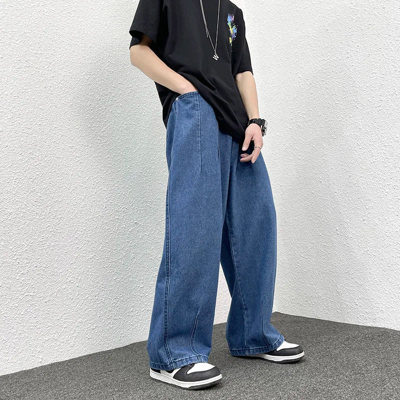 Men Wide Leg Jeans Loose Straight Baggy Denim Pant Men's Women's Streetwear