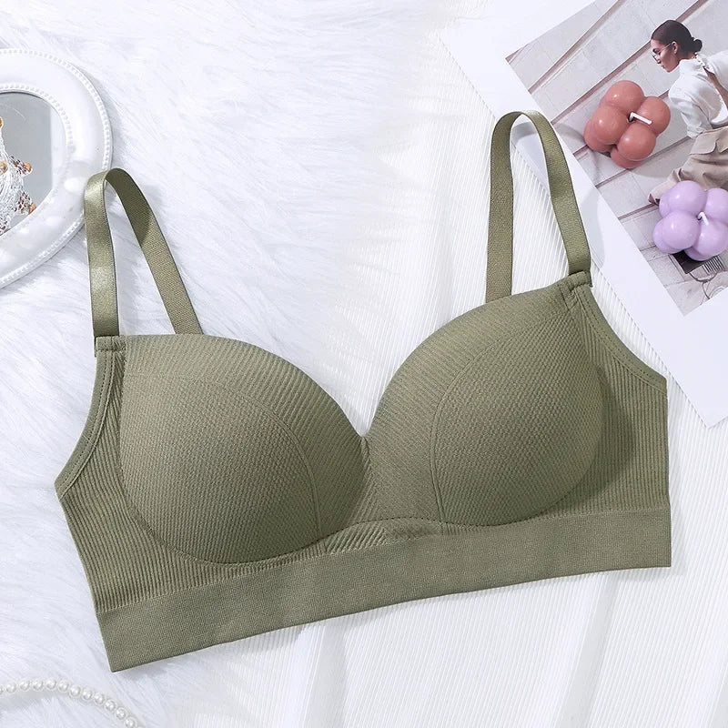 Women Bra Panties Set G-String Sports Bra Crop Top Seamless Underwear Fitness Bra