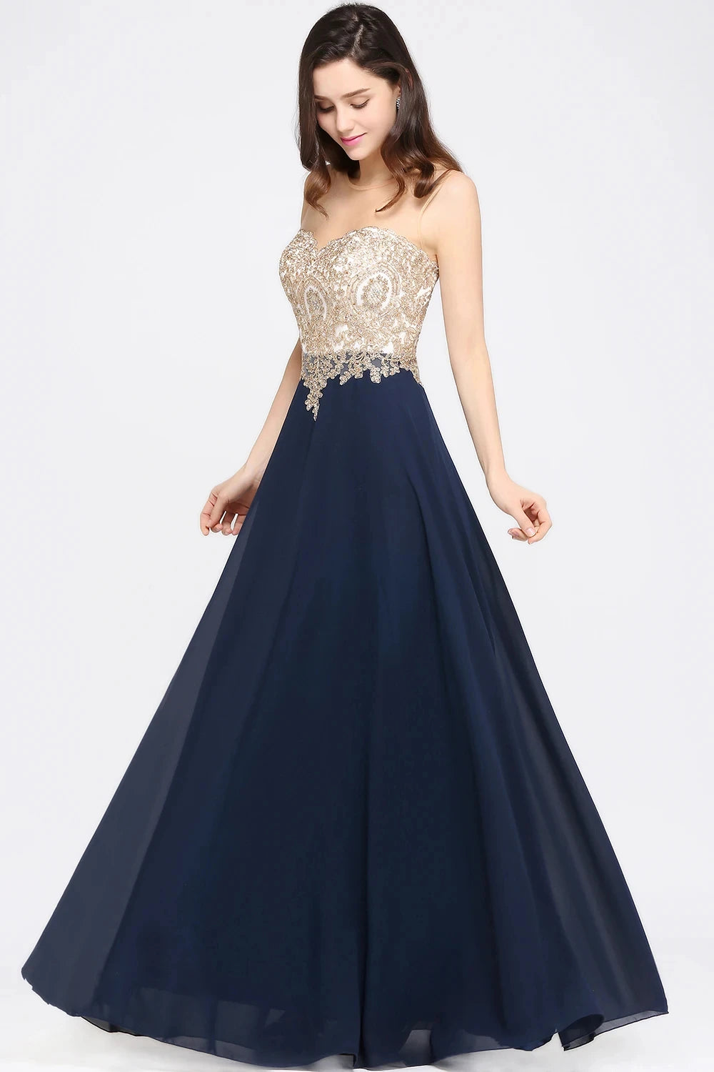 Evening wear Dresses: Backless Women A-line Sweetheart Elegant Dress