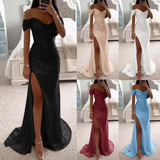 Chic and Elegant Women Evening Maxi Dresses Off-Shoulder Formal Gowns